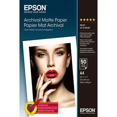 Epson C13S041342 Archival Matte Paper - 189gsm (A4 / 50 Sheets)