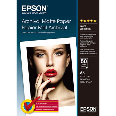 Epson Archival Matte Paper - 189gsm (A3 / 50 Sheets)