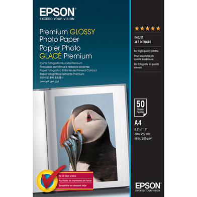 Epson C13S041624 Premium Glossy Photo Paper - 255gsm (A4 / 50 Sheets)