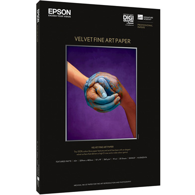 Epson C13S041637 Velvet Fine Art Paper - 260gsm (A3+ / 20 Sheets)