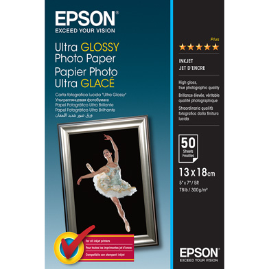 Epson C13S041944 Ultra Glossy Photo Paper - 300gsm (13 x 18cm / 50 Sheets) 