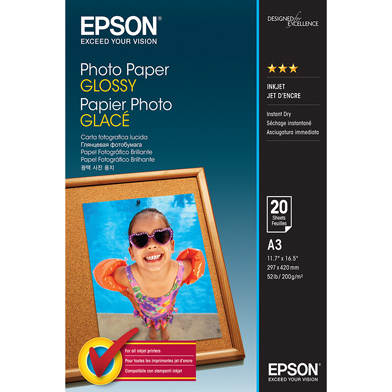 Epson C13S042536 Glossy Photo Paper Glossy - 200gsm (A3 / 20 Sheets)