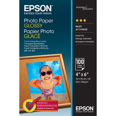 Epson C13S042548 Glossy Photo Paper - 200gsm (10 x 15cm / 100 Sheets)