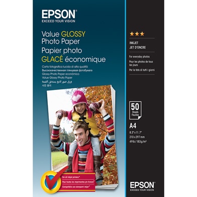 Epson C13S400036 Value Glossy Photo Paper - 183gsm (A4 / 50 Sheets)