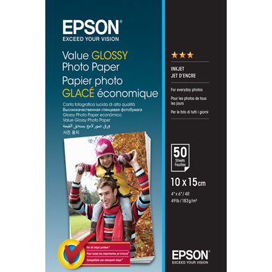 Epson C13S400039 Value Glossy Photo Paper - 183gsm (10 x 15cm / 100 Sheets)