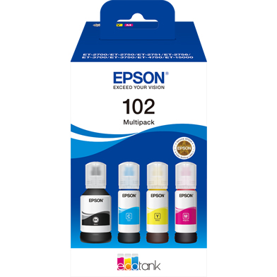 Epson C13T03R640 102 Ink Bottle Multipack CMY (6,000 Pages) K (7,500 Pages)