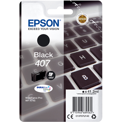 Epson C13T07U140 407 Black Ink Cartridge (2,600 Pages)