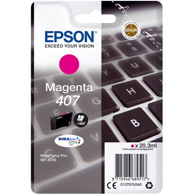 Epson C13T07U340 407 Magenta Ink Cartridge (1,900 Pages)