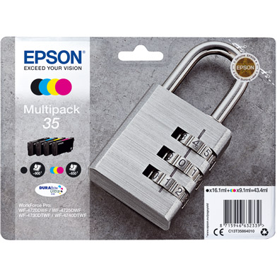 Epson C13T35864010 35 Ink Cartridge Multipack CMY (650 Pages) K (900 Pages)