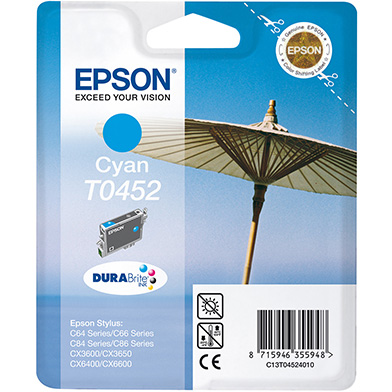 Epson C13T04524010 T0452 Cyan Ink Cartridge (250 Pages)