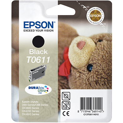 Epson C13T06114010 T0611 Black Ink Cartridge (8ml)