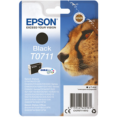Epson C13T07114012 T0711 Black Ink Cartridge (7.4ml)