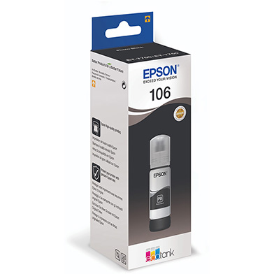 Epson C13T00R140 106 Photo Black Ink Bottle (1,900 Photos)