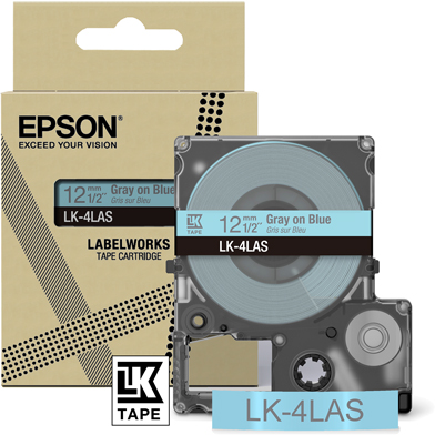 Epson C53S672106 LK-4LAS Colour Label Cartridge (Blue/Grey) (12mm x 8m)