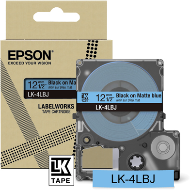 Epson LK-4LBJ Matte Label Cartridge (Blue/Black) (12mm x 8m)
