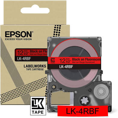Epson C53S672099 LK-4RBF Fluorescent Label Cartridge (Red/Black) (12mm x 5m)