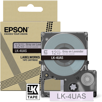 Epson C53S672107 LK-4UAS Colour Label Cartridge (Lavender/Grey) (12mm x 8m)