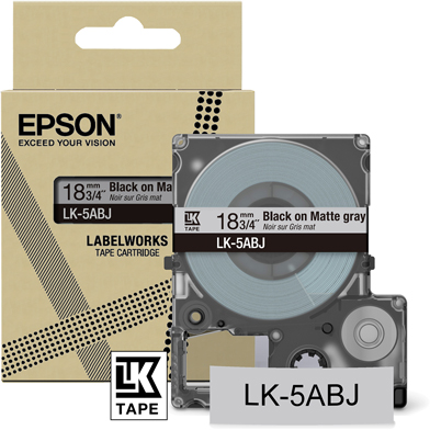 Epson C53S672087 LK-5ABJ Matte Label Cartridge (Grey/Black) (18mm x 8m)