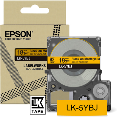 Epson C53S672075 LK-5YBJ Matte Label Cartridge (Yellow/Black) (18mm x 8m)