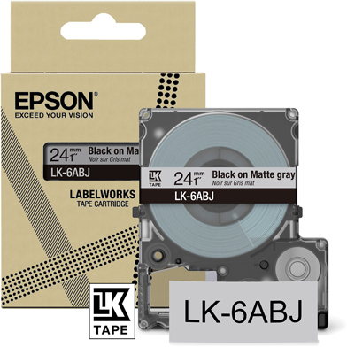 Epson C53S672088 LK-6ABJ Matte Label Cartridge (Grey/Black) (24mm x 8m)