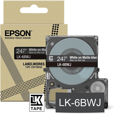 Epson C53S672084 LK-6BWJ Matte Label Cartridge (Black/White) (24mm x 8m)
