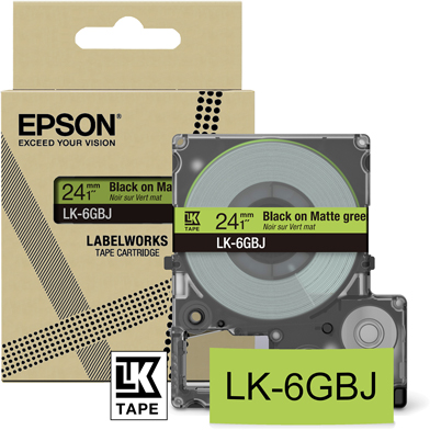 Epson C53S672079 LK-6GBJ Matte Label Cartridge (Green/Black) (24mm x 8m)