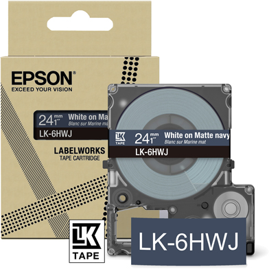 Epson C53S672086 LK-6HWJ Matte Label Cartridge (Navy/White) (24mm x 8m)