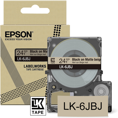 Epson C53S672092 LK-6JBJ Matte Label Cartridge (Beige/Black) (24mm x 8m)