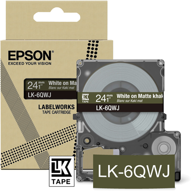 Epson C53S672090 LK-6QWJ Matte Label Cartridge (Khaki/White) (24mm x 8m)