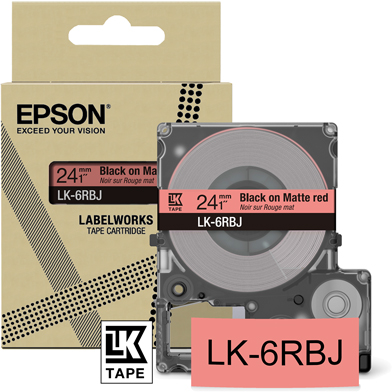 Epson C53S672073 LK-6RBJ Matte Label Cartridge (Red/Black) (24mm x 8m)