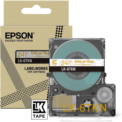 Epson C53S672098 LK-6TKN Metallic Label Cartridge (Clear/Gold) (24mm x 9m)