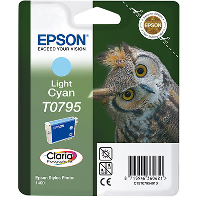 Epson C13T07954010 T0795 Light Cyan Ink Cartridge (520 Pages)