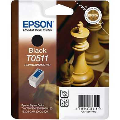 Epson C13T05114010 T0511 Black Ink Cartridge (24ml)