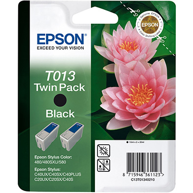 Epson C13T01340210 T013 Black Ink Cartridge Twin Pack (2 x 10ml)