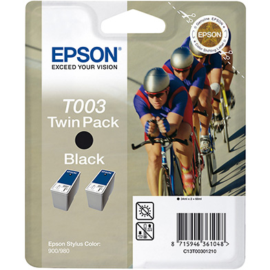 Epson C13T00301210 T003 Black Ink Cartridge Twin Pack (2 x 34ml)