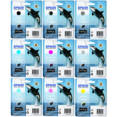 Epson  T760 9 Colour Ink Cartridge Value Pack (25.9ml x 9)