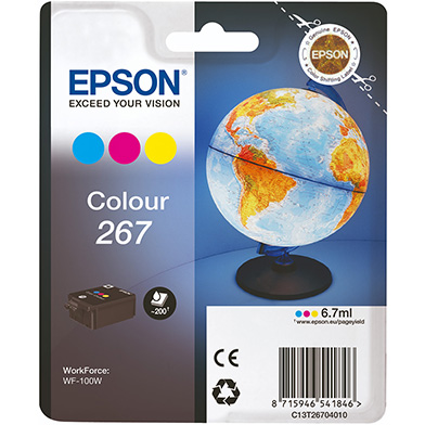 Epson C13T26704010 267 CMY Colour Ink Cartridge (200 Pages)