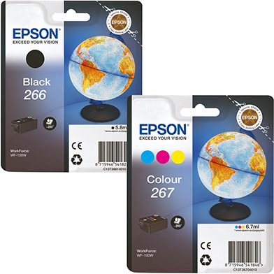 Epson  266 + 267 Ink Value Pack CMY (200 Pages) K (250 Pages)