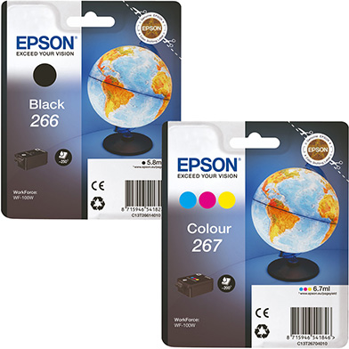 Epson 266 + 267 Ink Value Pack CMY (200 Pages) K (250 Pages)