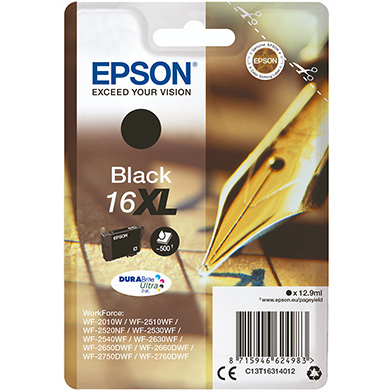 Epson C13T16314012 16XL Black Ink Cartridge (500 Pages)