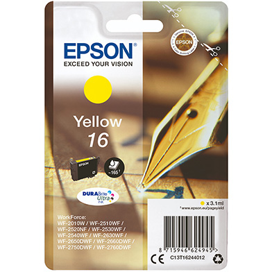 Epson C13T16244012 16 Yellow Ink Cartridge (165 Pages)