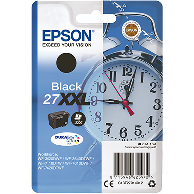 Epson 27XXL Black Ink Cartridge (2,200 Pages) 