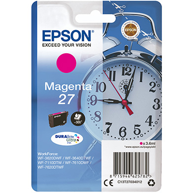 Epson C13T27034012 27 Magenta Ink Cartridge (300 Pages)