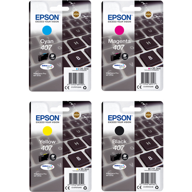 Epson  407 Ink Cartridge Value Pack CMY (1,900 Pages) K (2,600 Pages)