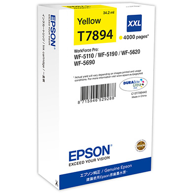 Epson C13T789440 T7894 Yellow XXL Ink Cartridge (4,000 Pages)