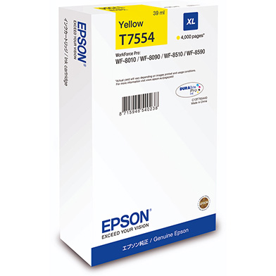 Epson C13T755440 T7554 Yellow XL Ink Cartridge (4,000 Pages)