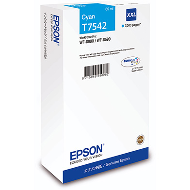 Epson C13T754240 T7542 Cyan XXL Ink Cartridge (7,000 Pages)