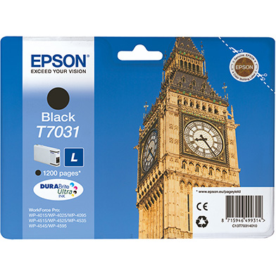 Epson C13T70314010 T7031 Black Ink Cartridge (1,200 Pages)