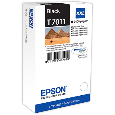 Epson C13T70114010 T7011 Black XXL Ink Cartridge (3,400 Pages)