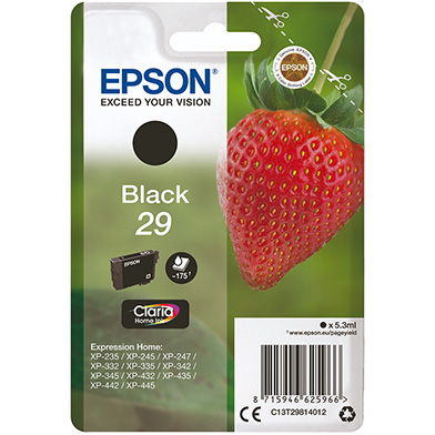 Epson C13T29814012 29 Black Ink Cartridge (175 Pages)
